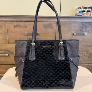 Michael Kors Black and Brown Signature Tote
